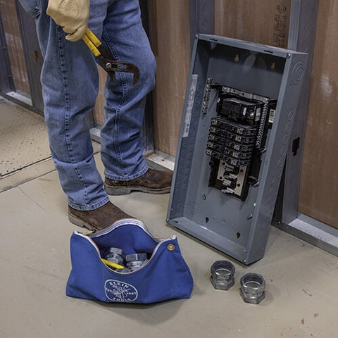 Klein 5539LBLU Canvas Bag with Zipper, Large Blue - Ace Tool Group - Klein