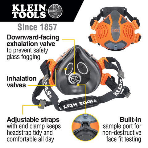Klein Tools P100 Half-Mask Respirator, S/M - Ace Tool Group - Klein