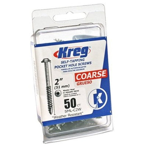 Kreg Blue-Kote WR Pocket Screws - 2", #8 Coarse, Washer-Head, 50ct - Ace Tool Group - Kreg