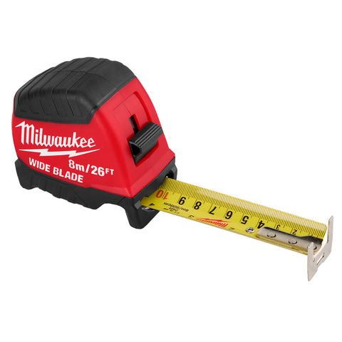 Milwaukee 48-22-1226 8m/26ft Wide Blade Tape Measure 6 Pack - Ace Tool Group - Milwaukee