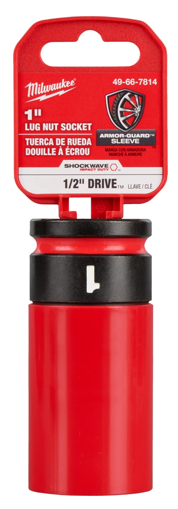 Milwaukee 49-66-7814 SHOCKWAVE Impact Duty 1/2 Drive 1" SAE Lug Nut Wheel Socket - Ace Tool Group - Milwaukee