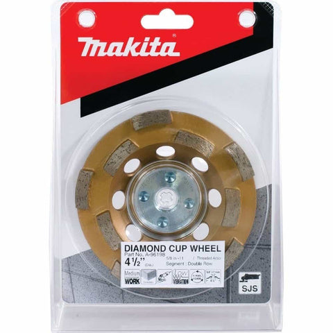 Makita A-96198 4-1/2" Diamond Double Row Cup Wheel - Ace Tool Group - Makita