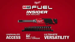 Milwaukee 3050-20 M12 FUEL INSIDER Extended Reach Box Ratchet - Ace Tool Group - Milwaukee