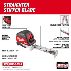 Milwaukee 48-22-1018M 16ft Electrician's Magnetic Tape Measure 6 Pack - Ace Tool Group - Milwaukee