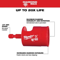 Milwaukee 49-56-0519  1-1/4" Diamond Max Hole Saw Bit - Ace Tool Group - Milwaukee