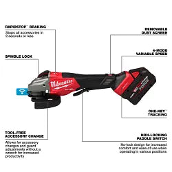 Milwaukee 3672-22 M18 FUEL 4-1/2"-6" Variable Speed Braking Grinder, Paddle Switch w/ ONE-KEY Kit - Ace Tool Group - Milwaukee