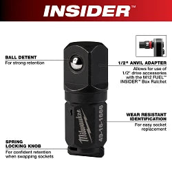 Milwaukee 49-16-1666 INSIDER Box Ratchet 1/2" Anvil Adapter - Ace Tool Group - Milwaukee