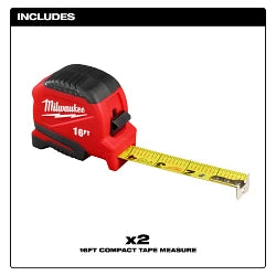 Milwaukee 48-22-1716 16ft Compact Tape Measure 6 Pack - Ace Tool Group - Milwaukee