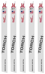 Milwaukee 48-00-5789 12 in. 18 TPI THE TORCH SAWZALL Blade 5PK - Ace Tool Group - Milwaukee