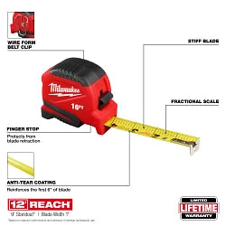 Milwaukee 48-22-1716 16ft Compact Tape Measure 6 Pack - Ace Tool Group - Milwaukee