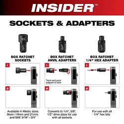 Milwaukee 49-16-1667 INSIDER Box Ratchet 1/4" Anvil Adapter - Ace Tool Group - Milwaukee
