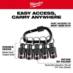 Milwaukee 48-32-4537 5PC Bit Holder with Carabiner - Ace Tool Group - Milwaukee