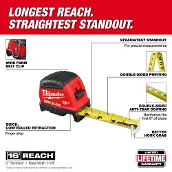 Milwaukee 48-22-1216 16ft Wide Blade Tape Measure 6 Pack - Ace Tool Group - Milwaukee