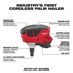 Milwaukee 2458-20 M12 PALM NAILER - BARE TOOL - Ace Tool Group - Milwaukee