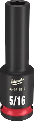 Milwaukee 49-66-6117 SHOCKWAVE Impact Duty  3/8"Drive 5/16" Deep 6 Point Socket - Ace Tool Group - Milwaukee