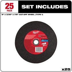 Milwaukee 49-94-9000 9 in. Metal Cut-Off Wheel - Bulk (25) - Ace Tool Group - Milwaukee