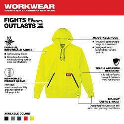 Milwaukee 350HV-XL HD PULLOVER HOODIE - HI VIS XL - Ace Tool Group - Milwaukee