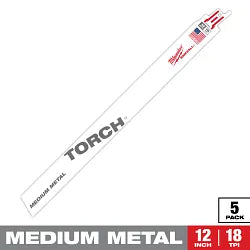 Milwaukee 48-00-5789 12 in. 18 TPI THE TORCH SAWZALL Blade 5PK - Ace Tool Group - Milwaukee