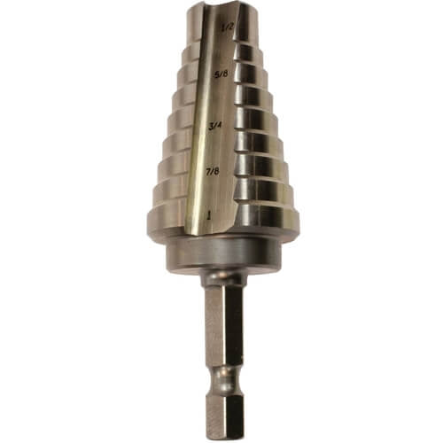 Makita 711497-A 9/16 - 1 in Step Drill Bit, 1/4 in Hex Shank - Ace Tool Group - Makita