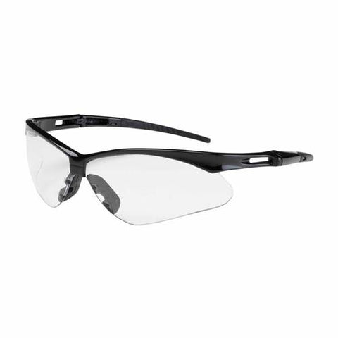 PIP 250-AN-10110 Anser Eyewear, Clear Polycarbonate Lens, Anti-Scratch, Black Frame, Radiused Temples W/ Rubber Tips, Soft Rubber Nosepiece, Includes -12 Pack - Ace Tool Group - Protective Industrial Products