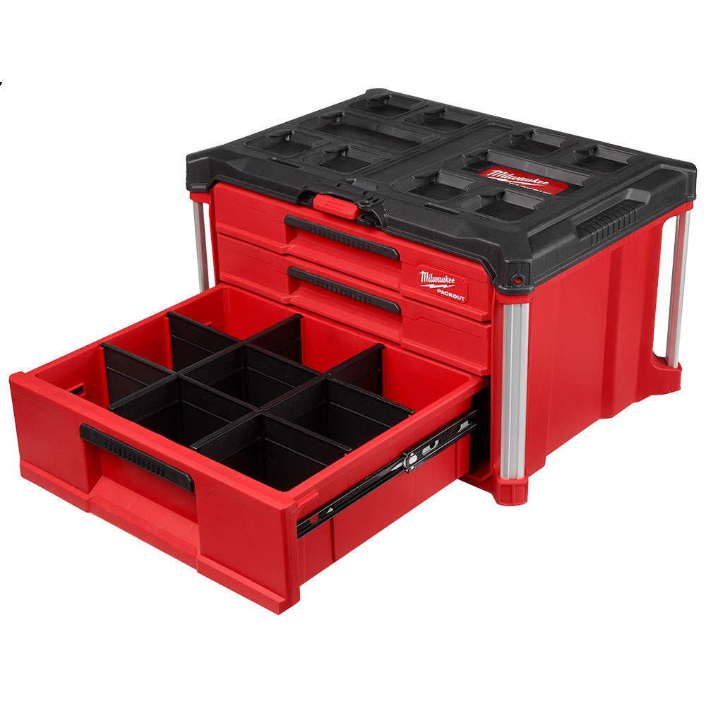 Milwaukee  48-22-8447 PACKOUT Multi-Depth 3-Drawer Tool Box - Ace Tool Group - Milwaukee