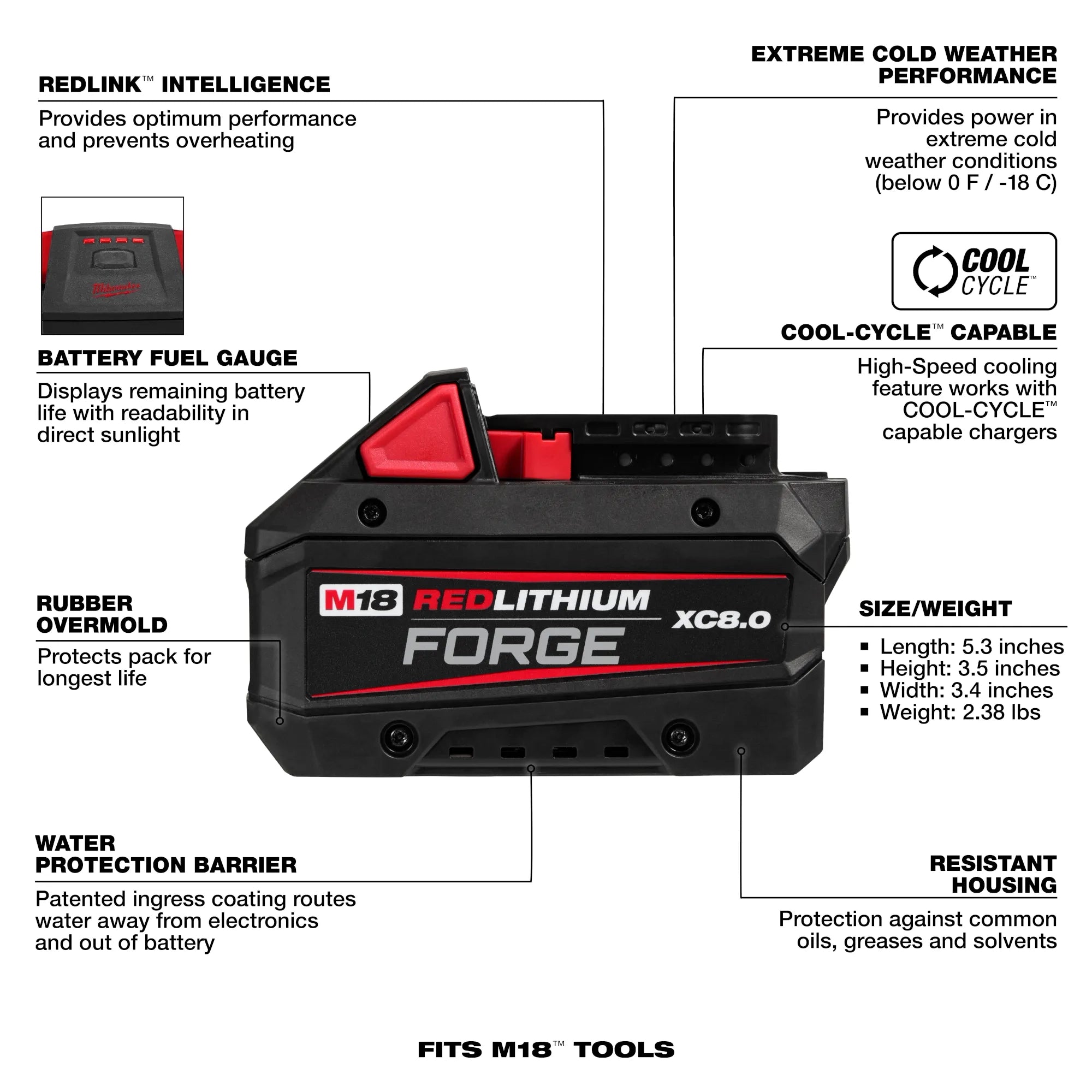 Milwaukee 48-59-1881F M18™ REDLITHIUM™ FORGE™ XC8.0 Dual Battery Starter Kit - Ace Tool Group - Milwaukee