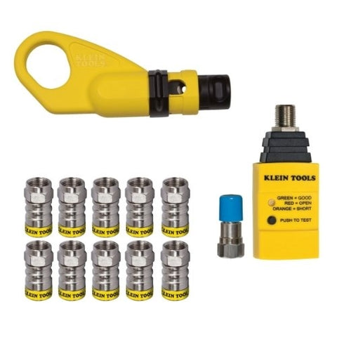 Klein Coax Quick Install and Test Kit w/ Push-on Connectors - VDV002-820 - Ace Tool Group - Klein