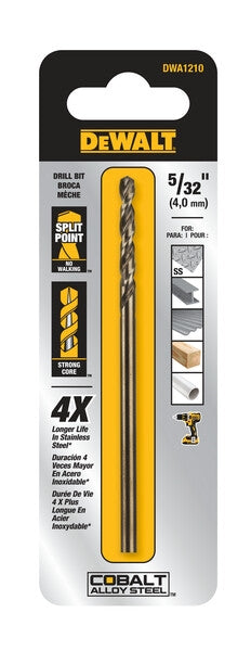 Dewalt Dwa1210 - 5/32" Cobalt Drill Split Point 5 - Ace Tool Group - DeWalt