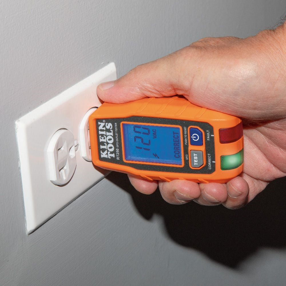 Klein Tools RT250 GFCI Receptacle Tester with LCD - Ace Tool Group - Klein