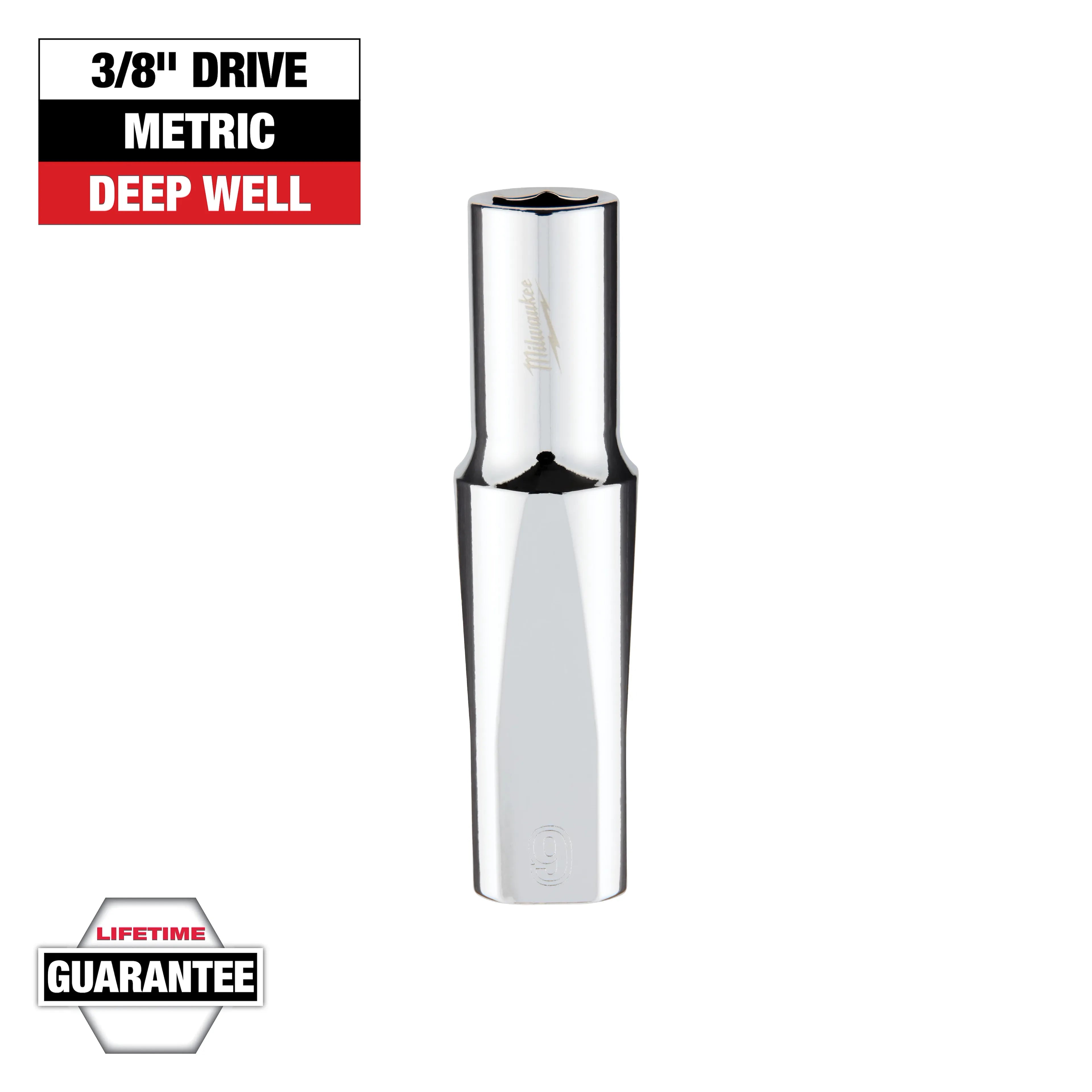 Milwaukee 45-34-9093 3/8 in. Drive 9mm Metric 6-Point Deep Socket - Ace Tool Group - Milwaukee
