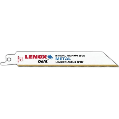 Lenox Gold Power Arc Reciprocating Saw Blade For Medium Metal Sheet Metal Cutting 6-Inch 18 Tpi 5-Pack - Ace Tool Group - Lenox