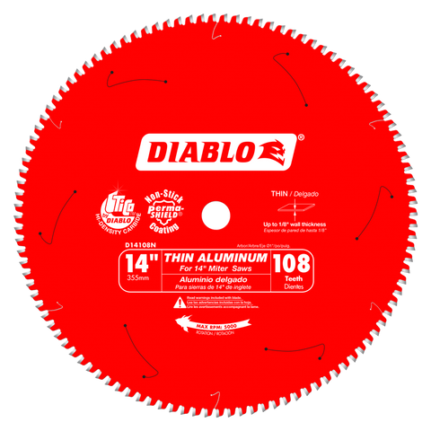 Diablo Tools 14" X 108-Teeth Saw Blade For Thin Aluminum - Ace Tool Group - Diablo