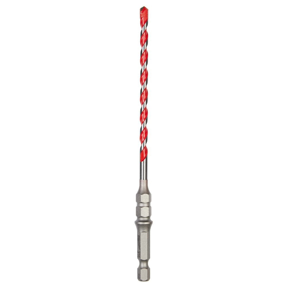 Milwaukee 48-20-9096 3/16" x 6" SHOCKWAVE Carbide Hammer Drill Bit for Concrete Screws - Ace Tool Group - Milwaukee
