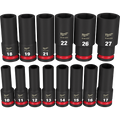 Milwaukee 49-66-7014 14PCSHOCKWAVE Impact Duty 1/2" Drive Metric Deep 6 Point Socket Set - Ace Tool Group - Milwaukee