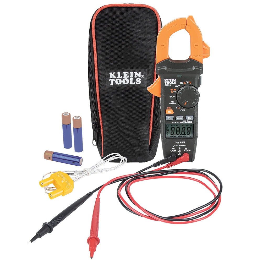 Klein CL320 HVAC Digital Clamp Meter, AC 400 Amp - Ace Tool Group - Klein