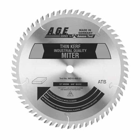 Age Saw Blades Md10-606 Thin Miter 10"X60T Atb 5/8"Bore - Ace Tool Group - A.G.E Cutting Tools