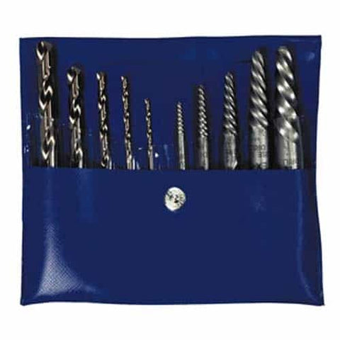 Irwin 11117 Industrial Tools Pouched Spiral Flute Screw Extractors With Cobalt Alloy Steel Drill Bits Set 10-Piece - Ace Tool Group - Irwin