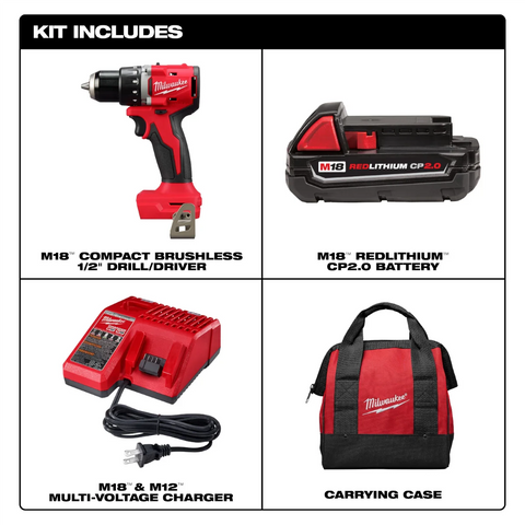 Milwaukee 3601-21P M18 1/2 in. Drill/Driver Kit