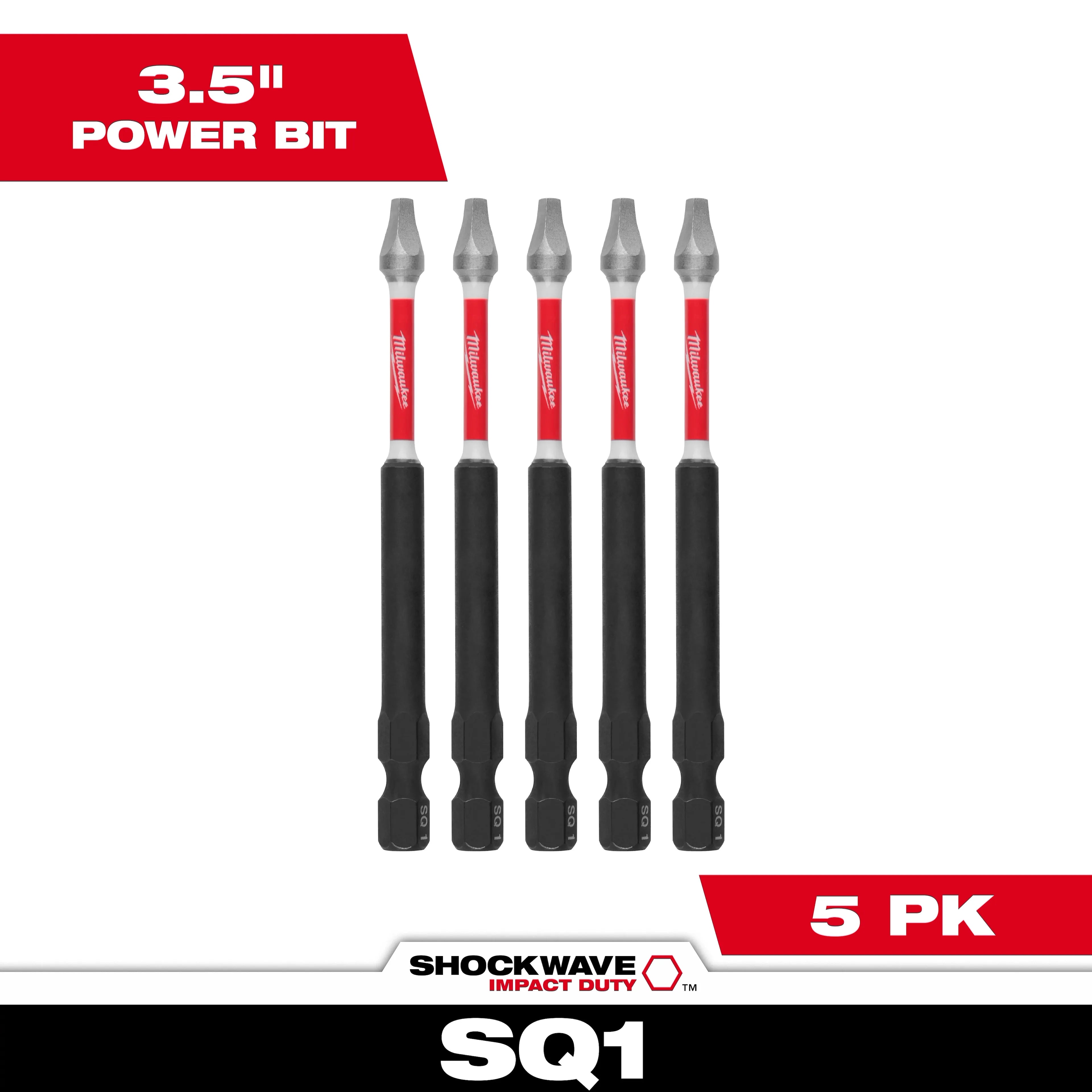 Milwaukee 48-32-4575 SHOCKWAVE 3.5 in. SQ1 Impact Driver Bits 6PK - Ace Tool Group - Milwaukee