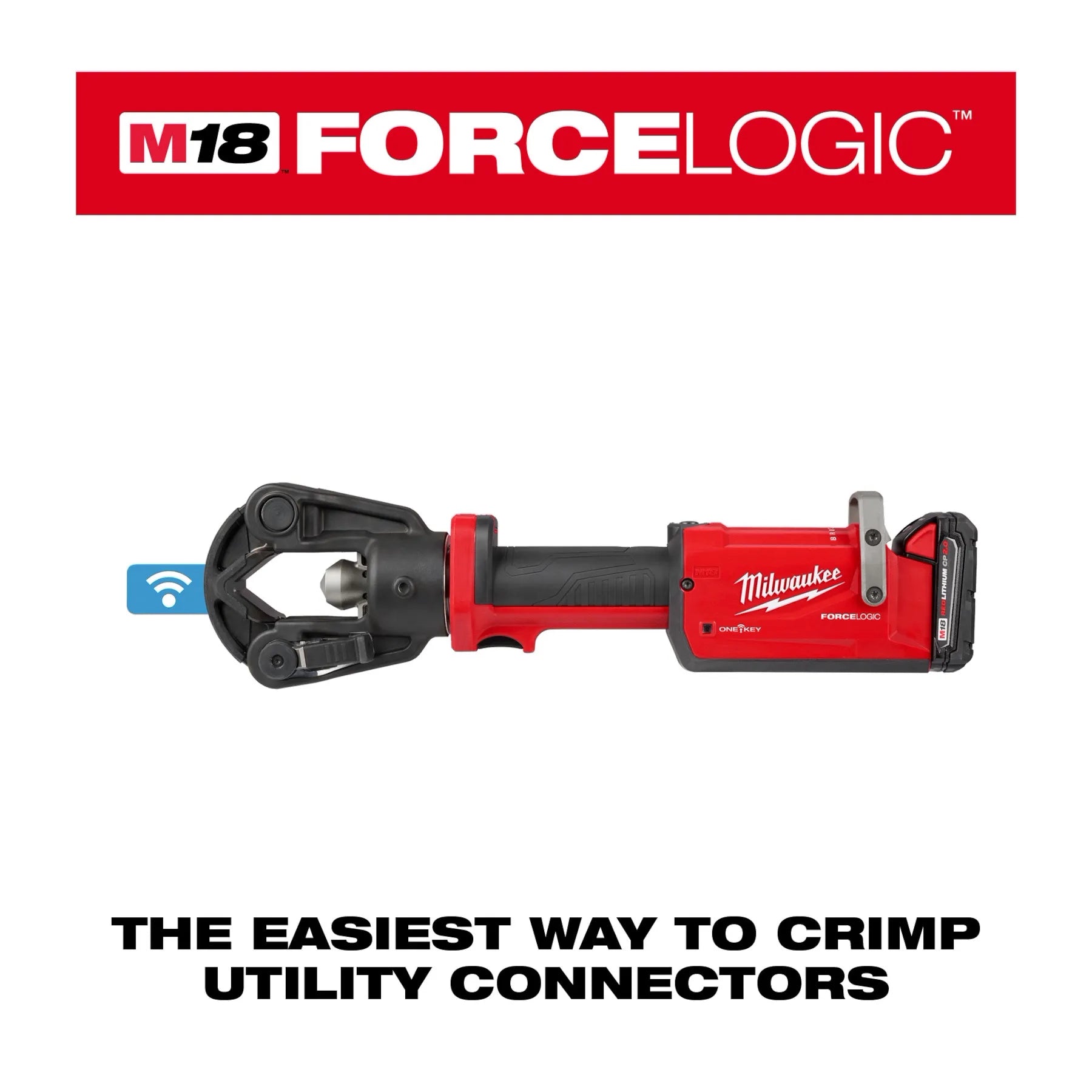 Milwaukee 2876-22 M18 FORCE LOGIC 11T Dieless Latched Linear Utility Crimper - Ace Tool Group - Milwaukee