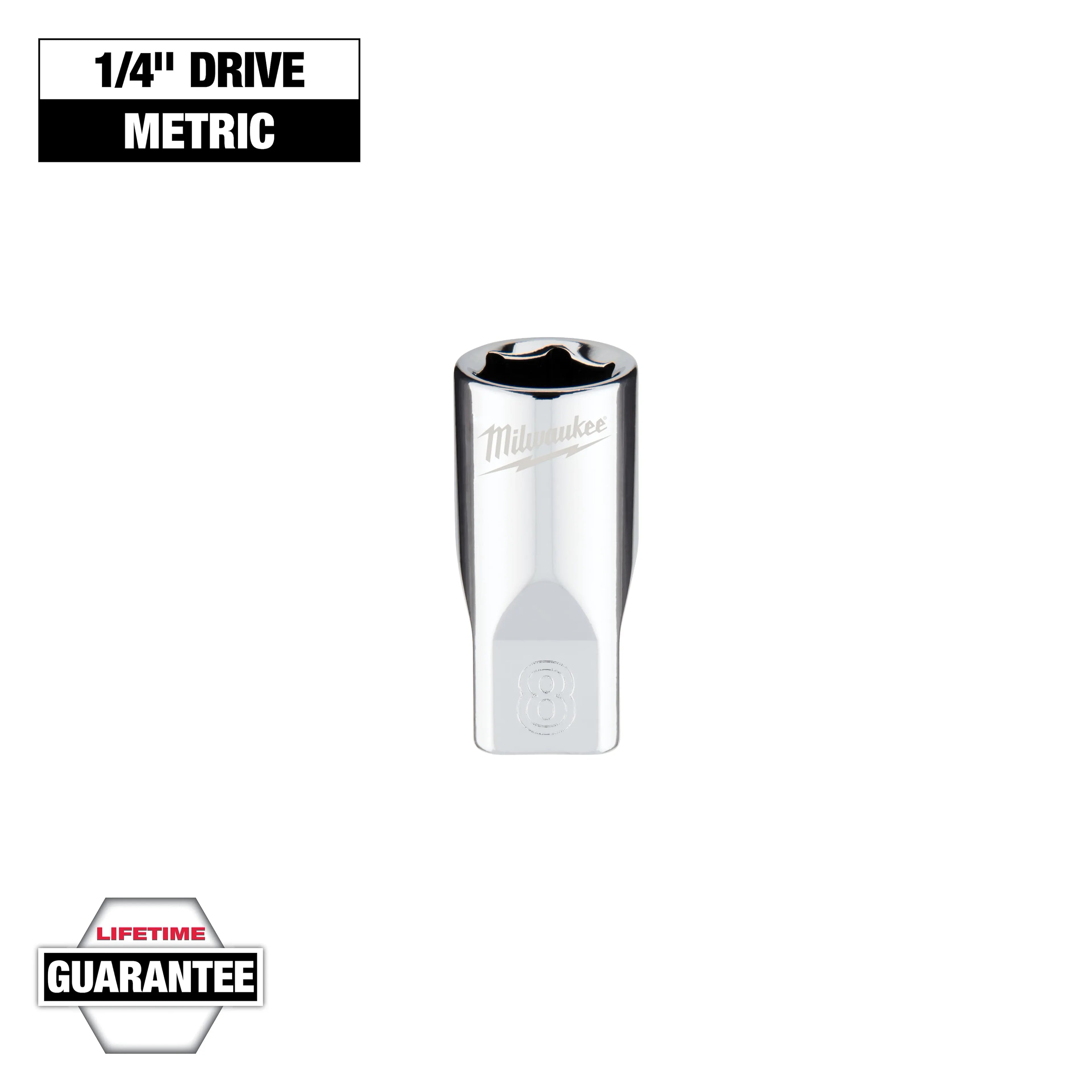 Milwaukee 45-34-9034 1/4 in. Drive 8mm Metric 6-Point Socket - Ace Tool Group - Milwaukee