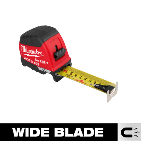 Milwaukee 48-22-1226M 8m/26ft Wide Blade Magnetic Tape Measure 6 Pack - Ace Tool Group - Milwaukee