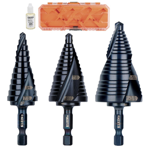 Klein Tools QRSTSPRO Quick Release Step Bit Set, 3 Pc - Ace Tool Group - Klein