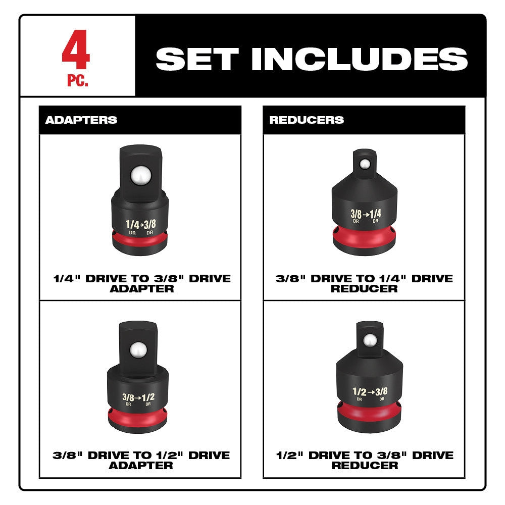 Milwaukee 49-66-6742 Impact 1/4 -1/2 in. Adapter Set - Ace Tool Group - Milwaukee