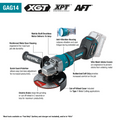 Makita 40V max XGT Brushless Cordless 4-1/2 / 6" Paddle Switch Angle Grinder Kit, electric brake, no lock-off, lock-on, bag, with one battery (4.0Ah) - Ace Tool Group - Makita