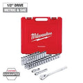 Milwaukee 48-22-9010 47 pc 1/2" Socket Wrench Set - SAE & Metric - Ace Tool Group - Milwaukee