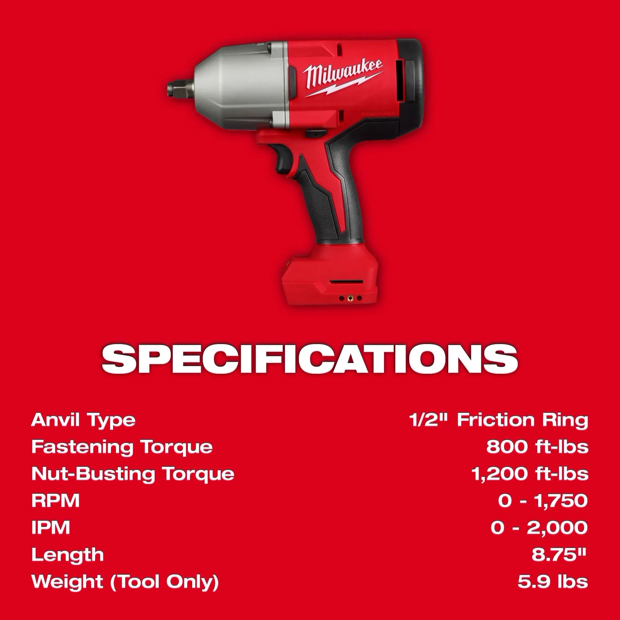 Milwaukee M18 FUEL 1/2 in High Torque Impact Wrench - Ace Tool Group - Milwaukee