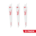 Milwaukee 6 8TPI Drywall SAWZALL Blades (3 pk) - Ace Tool Group - Milwaukee