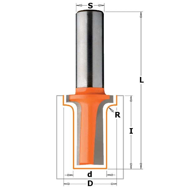 CMT 865.905.11 Roundover Bit with Elongated Plunge, 7/8-Inch Diameter, 1/2-inch Shank - Ace Tool Group - CMT