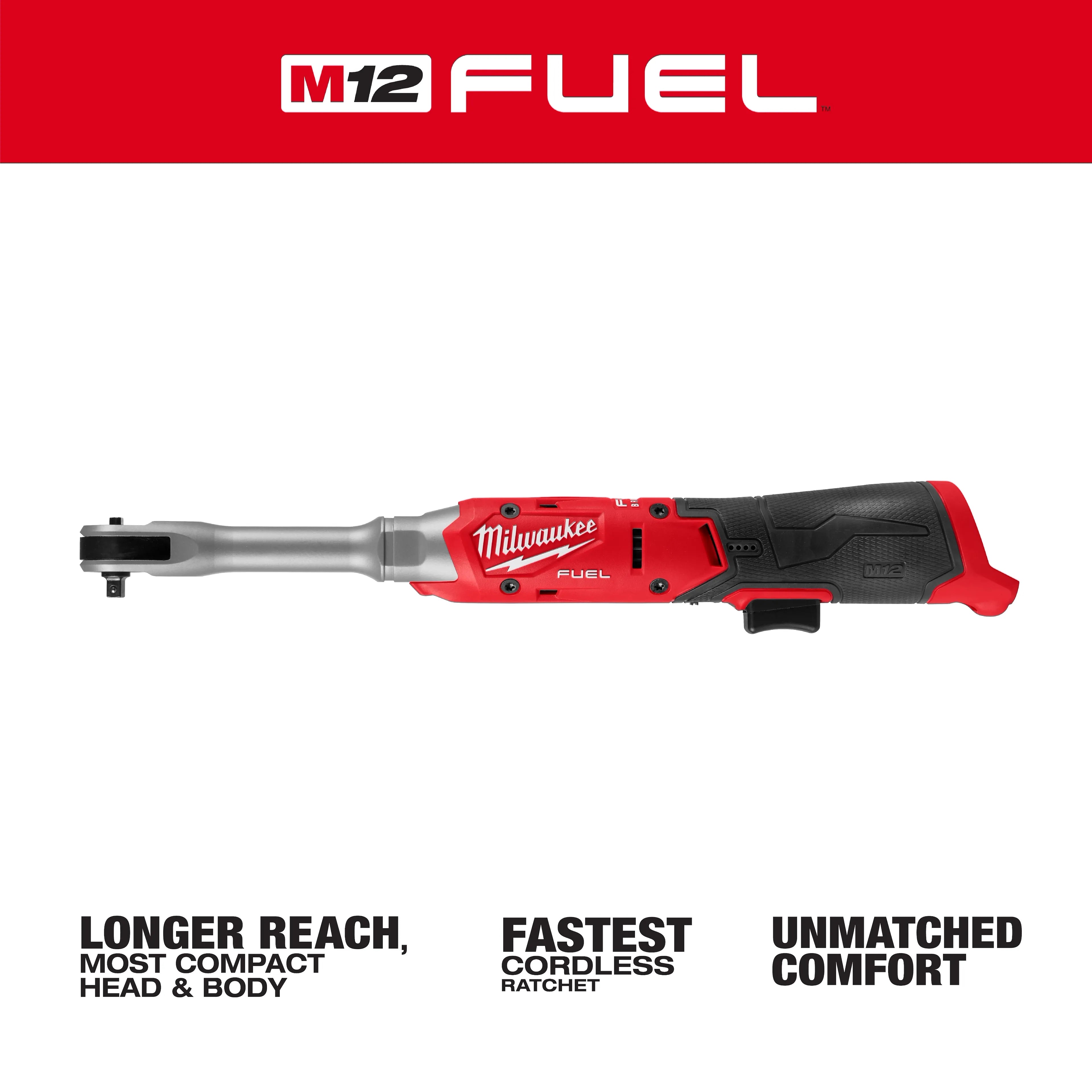 Milwaukee 3058-20 M12 FUEL 1/4" EXTENDED REACH RATCHET BT